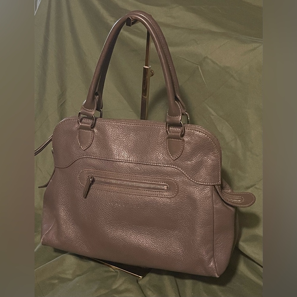 Longchamp Brown Two Way Pebbled Leather Handbag - Picture 11 of 12